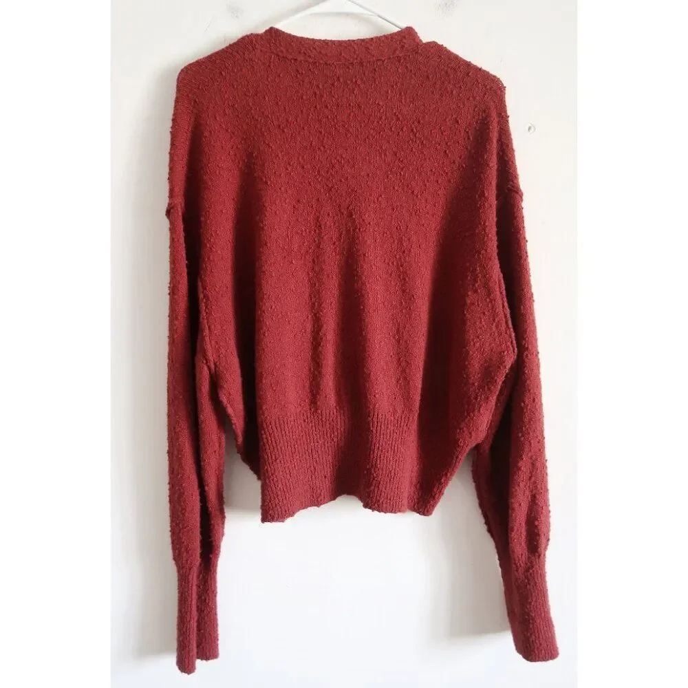 Free People Burgundy Cardigan - Size XS